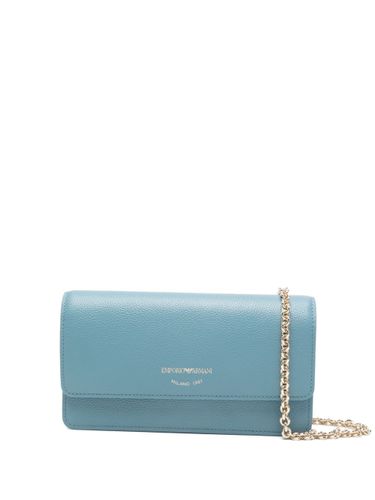 Leather Wallet On Chain - Emporio Armani - Modalova