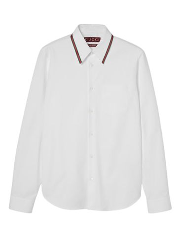 Gucci Oxford Shirt With Web Tape - Gucci - Modalova