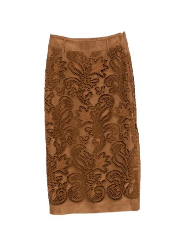 Suede Leather Effect Long Skirt - ERMANNO - Modalova