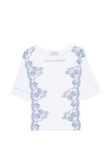 ERMANNO Embroidered Cotton T-Shirt - ERMANNO - Modalova