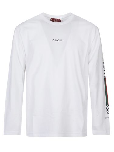 Long-Sleeved T-Shirt With Logo - Gucci - Modalova