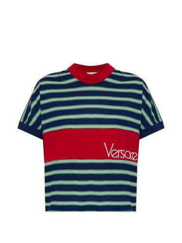 Versace Striped Cotton T-Shirt - Versace - Modalova