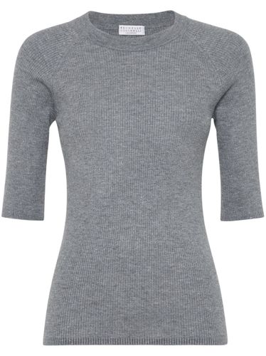 Cashmere Blend Crewneck Sweater - Brunello Cucinelli - Modalova