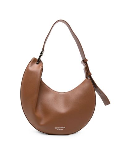 Medium Leather Hobo Bag - Emporio Armani - Modalova