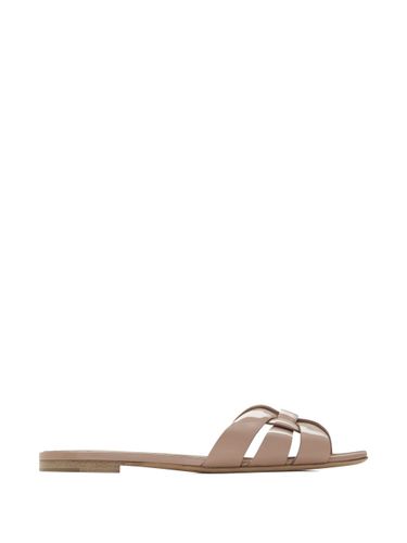 Tribute Nu Pieds Leather Flat Sandals - Saint Laurent - Modalova
