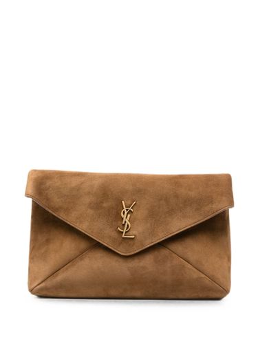Envelope Cassandre Large Suede Leather Clutch - Saint Laurent - Modalova