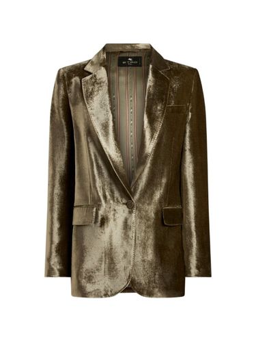 Velvet Single-Breasted Blazer Jacket - Etro - Modalova