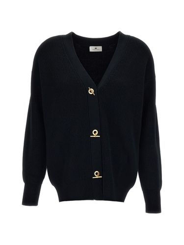V-Necked Cardigan - Elisabetta Franchi - Modalova