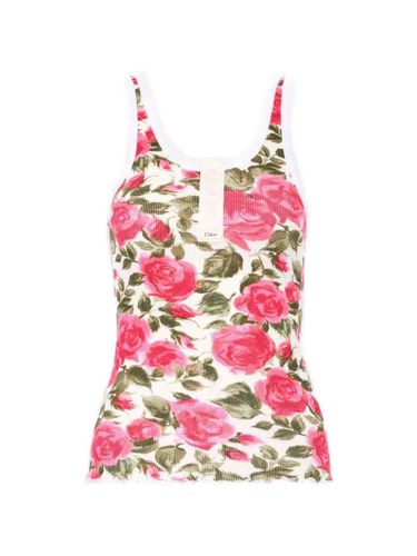Chloé Printed Cotton Tank Top - Chloé - Modalova