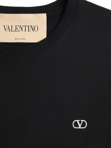 Cotton T-Shirt With Vlogo Embroidery - Valentino - Modalova