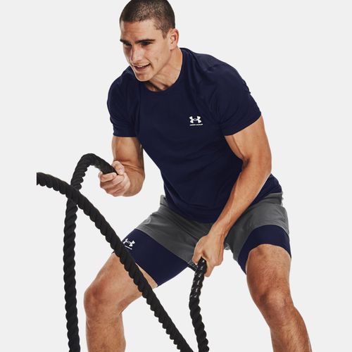 Haut ajusté à manches courtes HeatGear® Midnight Marine / Blanc XL - Under Armour - Modalova