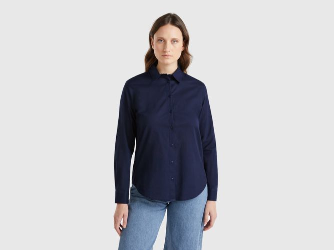 Benetton, Chemise Coupe Classique En Coton Léger, taille L, Bleu Foncé - United Colors of Benetton - Modalova