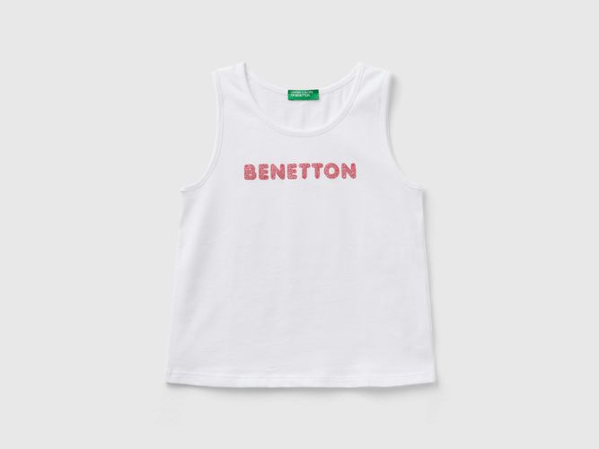 Benetton, Canotta Con Logo In Cotone Bio, taglia 82, Bianco, Bambini - United Colors of Benetton - Modalova
