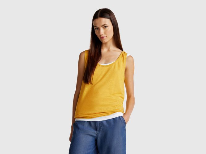 Benetton, Débardeur Pur Lin, taille L, Moutarde - United Colors of Benetton - Modalova
