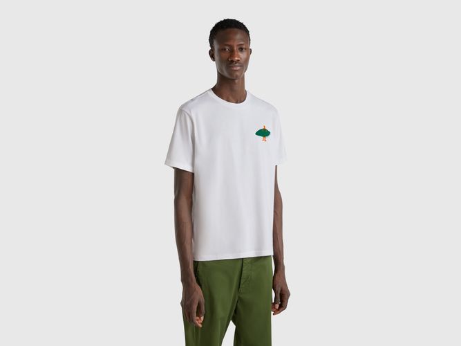 Benetton, T-shirt Avec Imprimé En Coton Biologique, taille XXL, Blanc - United Colors of Benetton - Modalova