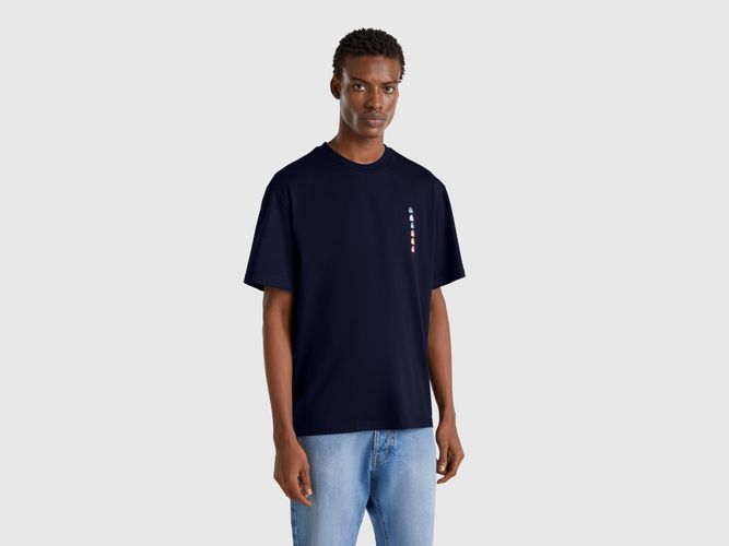 Benetton, T-shirt Oversize Avec Patch, taille S, Bleu Foncé - United Colors of Benetton - Modalova