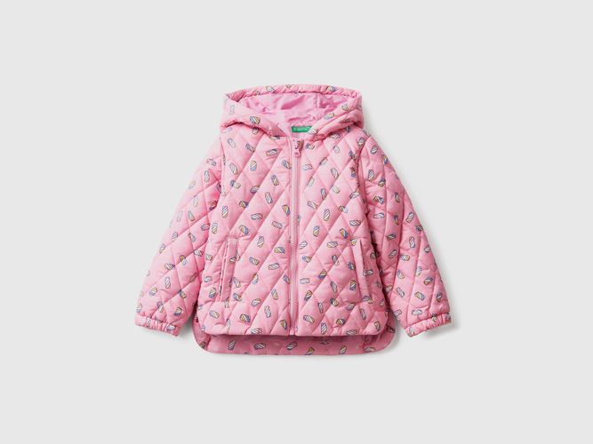 Benetton, Giubbino Fantasia Con Cappuccio, taglia 82, Rosa, Bambini - United Colors of Benetton - Modalova