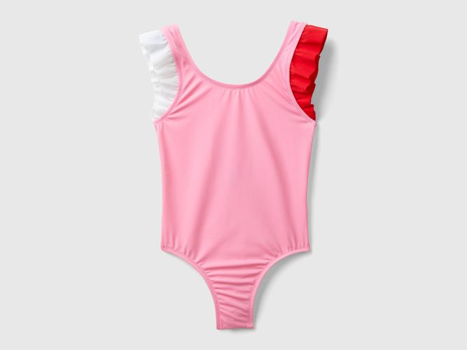 Benetton, Costume Intero Con Volant In Econyl®, taglia XXS, Rosa, Bambini - United Colors of Benetton - Modalova