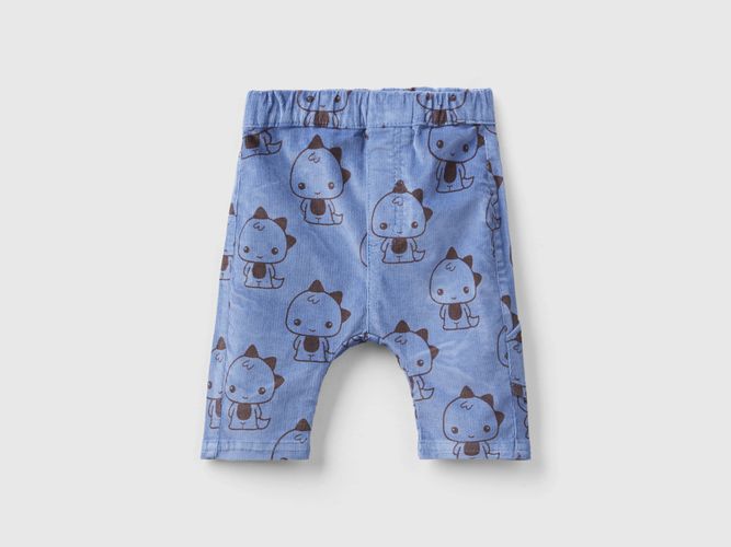 Benetton, Pantaloni Baggy Fit Con Stampa Dinosauri, taglia 56, Azzurro, Bambini - United Colors of Benetton - Modalova
