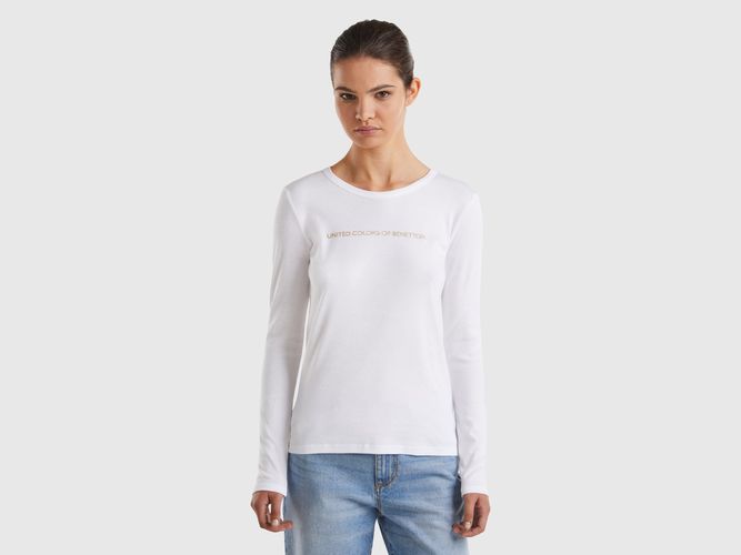 Benetton, T-shirt Blanc Manches Longues 100 % Coton, taille L, Blanc - United Colors of Benetton - Modalova