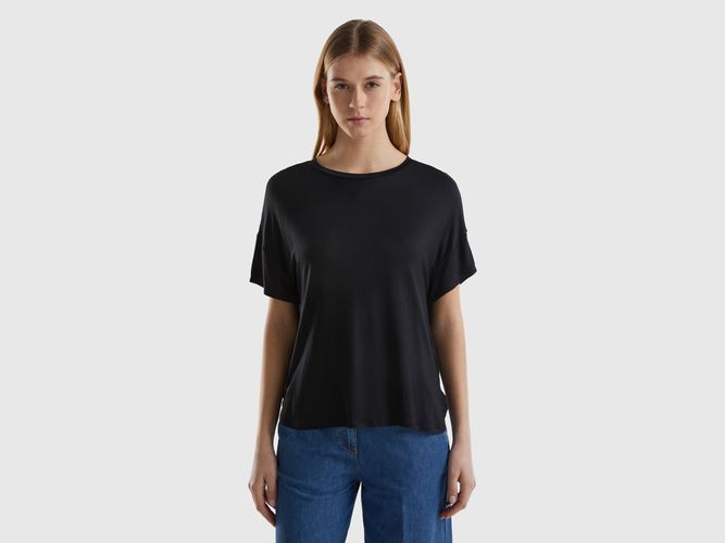 Benetton, T-shirt En Viscose Stretch, taille L, Noir - United Colors of Benetton - Modalova