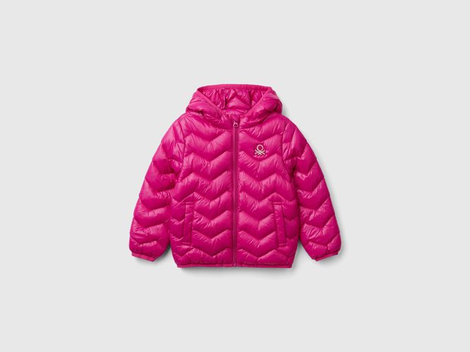 Benetton, Giubbino Imbottito Con Cappuccio, taglia 82, Fucsia, Bambini - United Colors of Benetton - Modalova