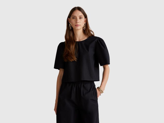 Benetton, Blouse Évasée À Manches Volantées, taille L, Noir - United Colors of Benetton - Modalova