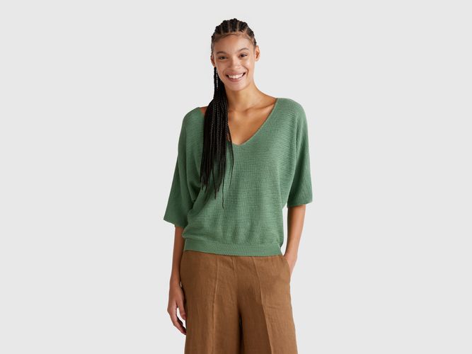 Benetton, Pull Court Réversible, taille L, Vert - United Colors of Benetton - Modalova
