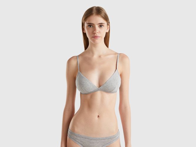 Benetton, Soutien-gorge Triangle En Coton Bio Stretch, taille 90, Gris Clair - United Colors of Benetton - Modalova