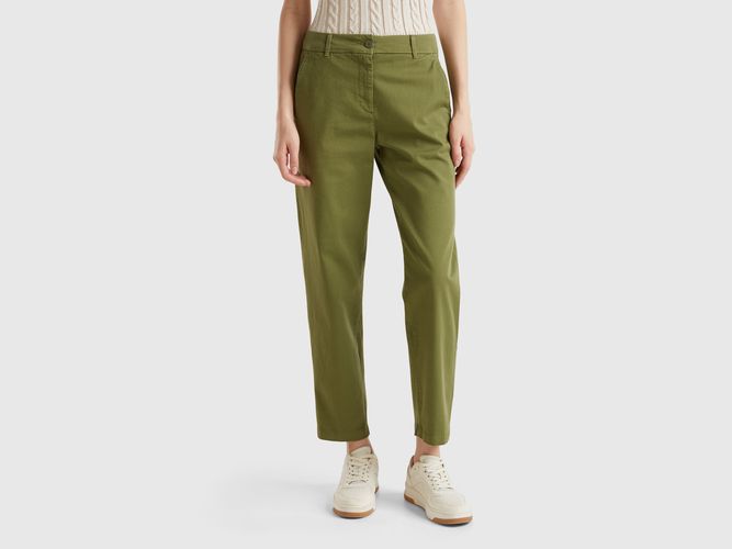 Benetton, Pantalon Chino En Coton Stretch, taille, Kaki - United Colors of Benetton - Modalova