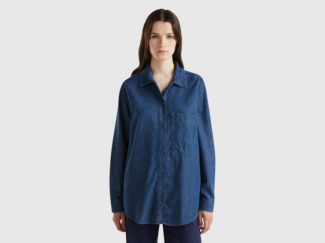 Benetton, Chemise Oversize En Chambray, taille L, Bleu - United Colors of Benetton - Modalova