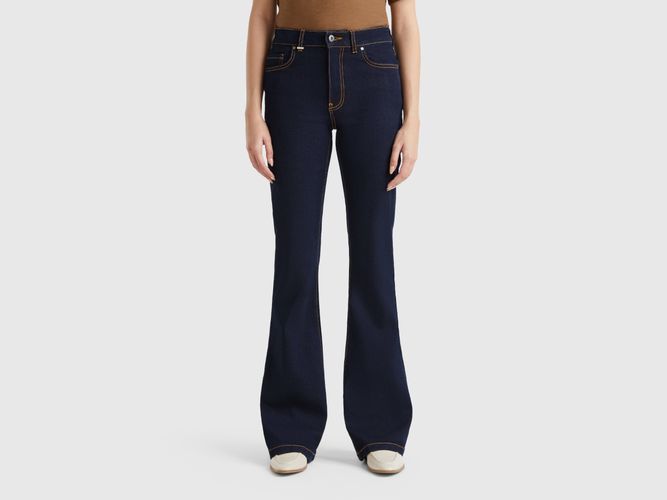 Benetton, Jean Évasé En Coton Mélangé, taille 25, Bleu Foncé - United Colors of Benetton - Modalova