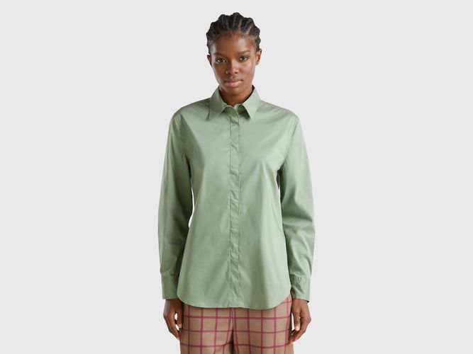 Benetton, Chemise En Coton Mélangé Stretch, taille L, Vert Clair - United Colors of Benetton - Modalova