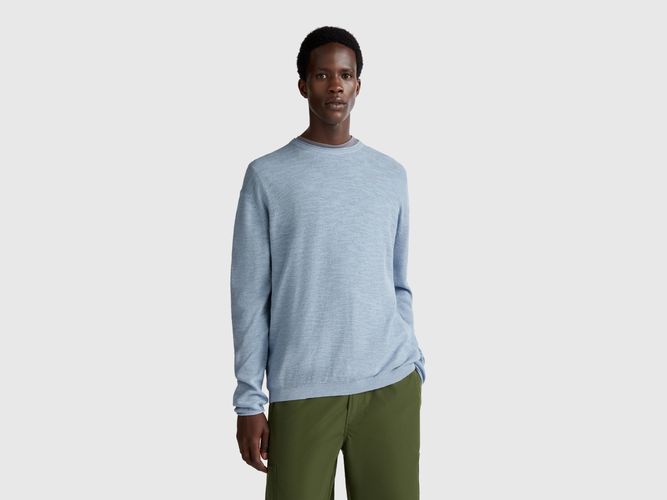 Benetton, Pull En Lin Et Coton Mélangés, taille XXL, Bleu Clair - United Colors of Benetton - Modalova