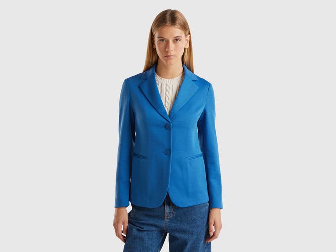 Benetton, Blazer En Coton Mélangé, taille, Bleu Horizon - United Colors of Benetton - Modalova