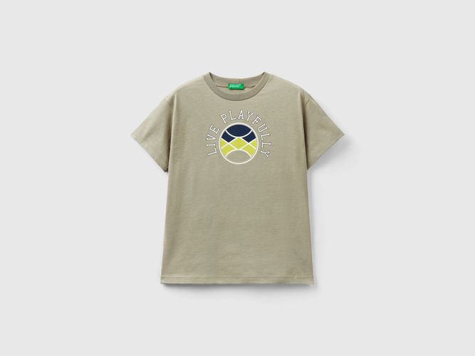 Benetton, T-shirt Manica Corta In Cotone Bio, taglia 2XL, , Bambini - United Colors of Benetton - Modalova