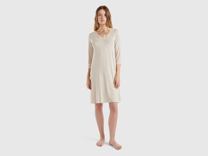 Benetton, Chemise De Nuit Avec Détails En Dentelle, taille L, - United Colors of Benetton - Modalova