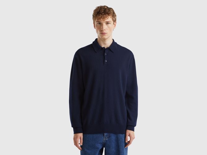 Benetton, Polo Bleu Nuit En Pure Laine Mérinos, taille XXL, Bleu Foncé - United Colors of Benetton - Modalova