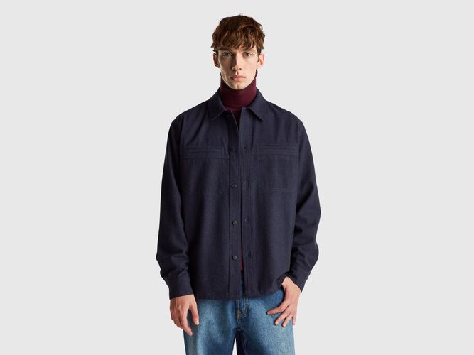 Benetton, Surchemise En Flanelle, Taille: XS, Bleu Foncé - United Colors of Benetton - Modalova