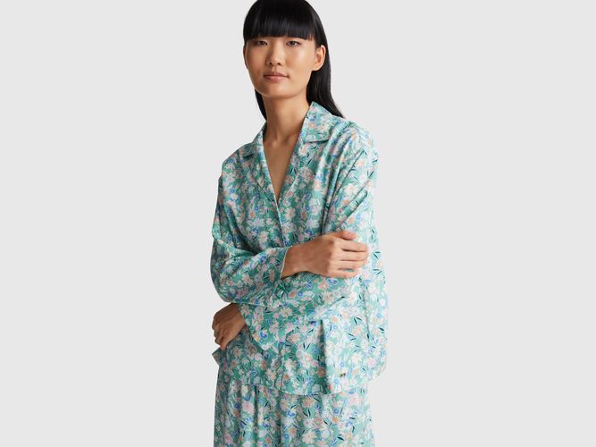 Benetton, Pyjama Fleuri Fluide, taille L, Bleu Vert - United Colors of Benetton - Modalova