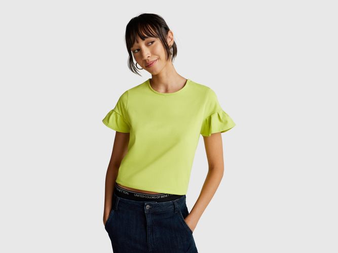 Benetton, T-shirt À Manches Volantées, taille S, Vert Clair - United Colors of Benetton - Modalova