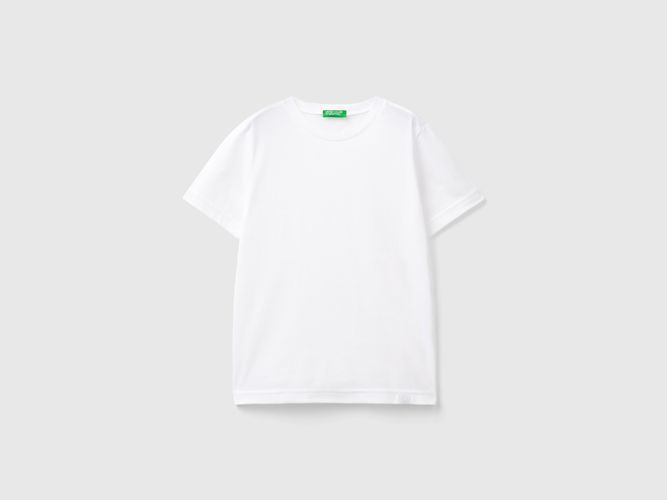 Benetton, T-shirt In Cotone Biologico, taglia S, Bianco, Bambini - United Colors of Benetton - Modalova