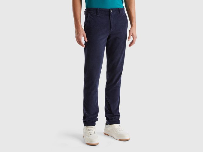 Benetton, Pantalon Slim En Velours Stretch, taille 42, Bleu Foncé - United Colors of Benetton - Modalova