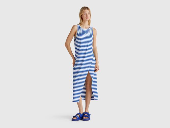 Benetton, Robe Rayée Avec Fente, taille L, Bleu - United Colors of Benetton - Modalova