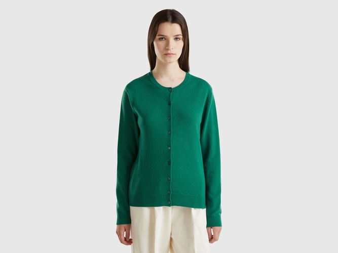 Benetton, Gilet Col Rond Vert Forêt En Pure Laine Mérinos, taille L, Vert Foncé - United Colors of Benetton - Modalova