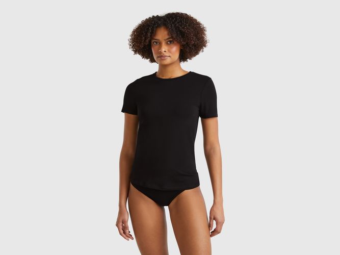 Benetton, T-shirt En Coton Super Stretch, taille L, Noir - United Colors of Benetton - Modalova