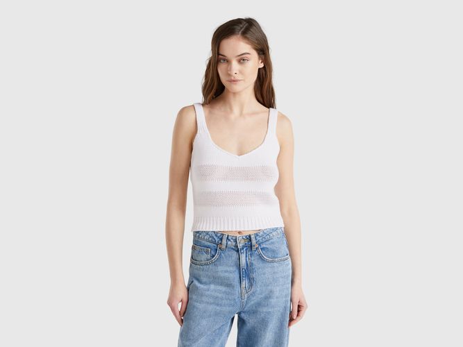 Benetton, Débardeur Tricoté 100% Coton, taille L, Blanc - United Colors of Benetton - Modalova