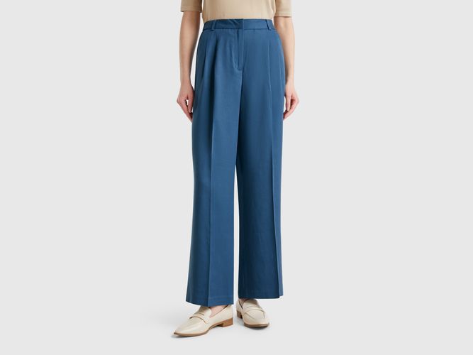 Benetton, Pantalon Large Fluide, taille, Bleu Horizon - United Colors of Benetton - Modalova