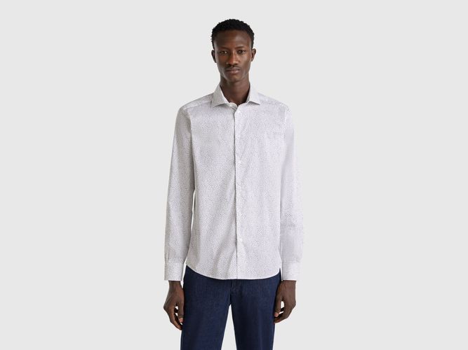 Benetton, Chemise Slim À Motifs, taille XXL, Blanc - United Colors of Benetton - Modalova