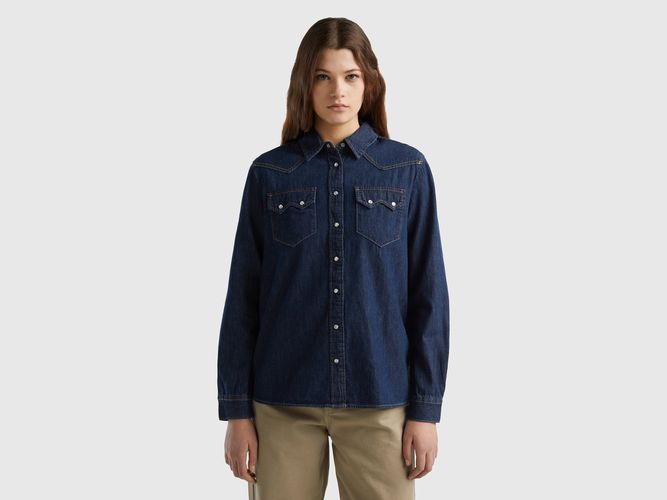 Benetton, Chemise Western En Jeans, taille L, Bleu - United Colors of Benetton - Modalova